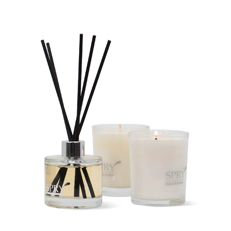 Spry Scents vegan scented candles and diffuser